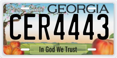 GA license plate CER4443