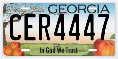 GA license plate CER4447