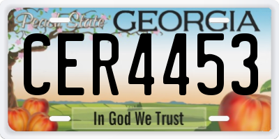 GA license plate CER4453