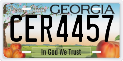 GA license plate CER4457