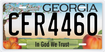 GA license plate CER4460