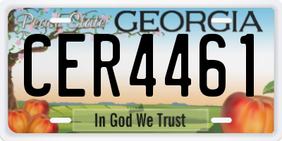 GA license plate CER4461