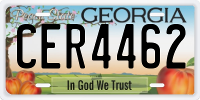 GA license plate CER4462