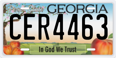 GA license plate CER4463