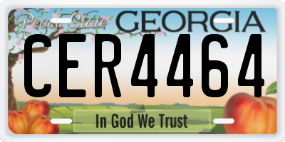 GA license plate CER4464
