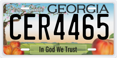GA license plate CER4465