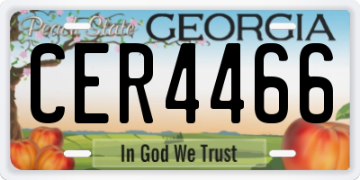 GA license plate CER4466
