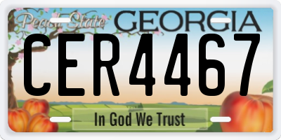 GA license plate CER4467