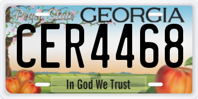 GA license plate CER4468