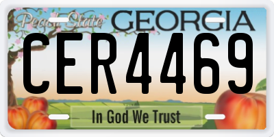GA license plate CER4469