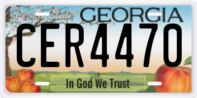 GA license plate CER4470