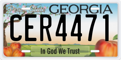GA license plate CER4471