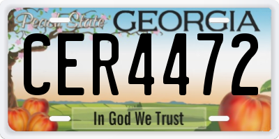 GA license plate CER4472