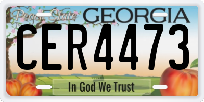 GA license plate CER4473