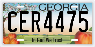 GA license plate CER4475