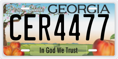 GA license plate CER4477