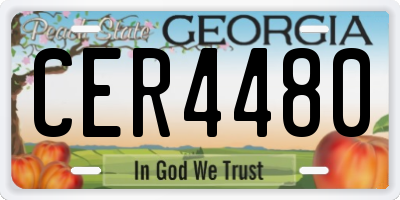 GA license plate CER4480