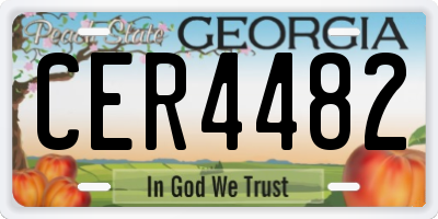 GA license plate CER4482