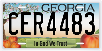 GA license plate CER4483