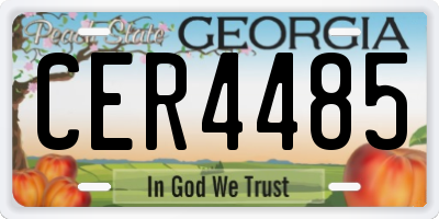 GA license plate CER4485