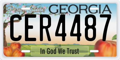 GA license plate CER4487