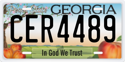 GA license plate CER4489