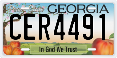 GA license plate CER4491