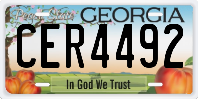 GA license plate CER4492