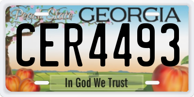 GA license plate CER4493