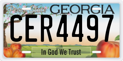 GA license plate CER4497