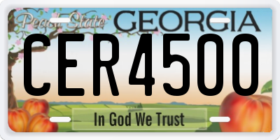 GA license plate CER4500