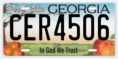 GA license plate CER4506