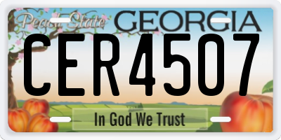 GA license plate CER4507