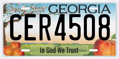 GA license plate CER4508