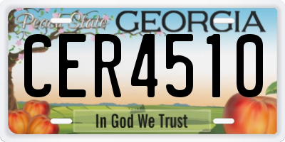 GA license plate CER4510