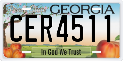 GA license plate CER4511