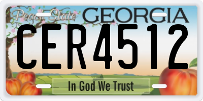 GA license plate CER4512