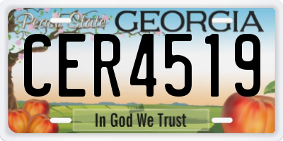 GA license plate CER4519