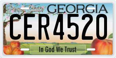 GA license plate CER4520