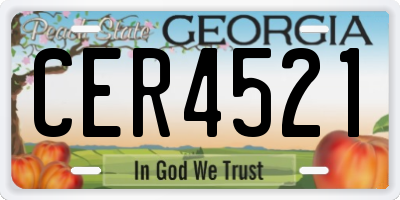 GA license plate CER4521