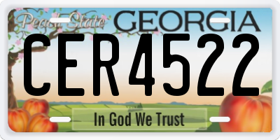 GA license plate CER4522
