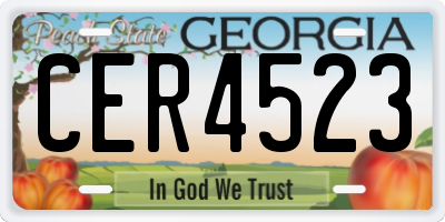 GA license plate CER4523
