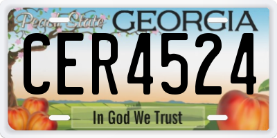 GA license plate CER4524