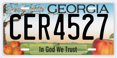 GA license plate CER4527