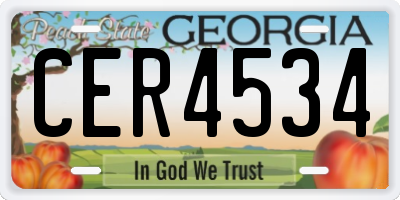 GA license plate CER4534