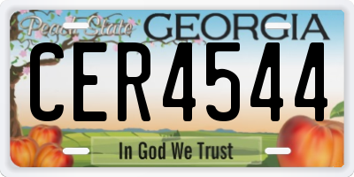 GA license plate CER4544