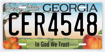 GA license plate CER4548