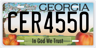 GA license plate CER4550