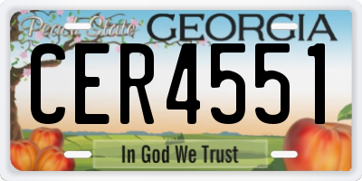 GA license plate CER4551