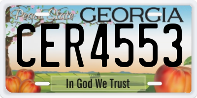 GA license plate CER4553